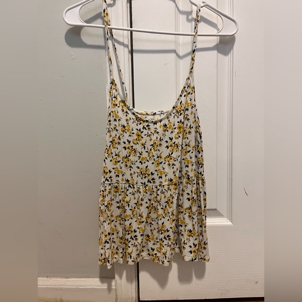 American Eagle Outfitters Floral Tank Top - Yellow and Blue